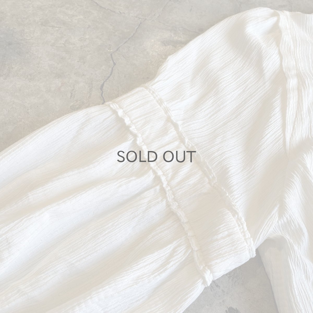 画像6: NO COLLAR VOLUME SLEEVE L/S SHEER BLOUSE / Ladies L (6)