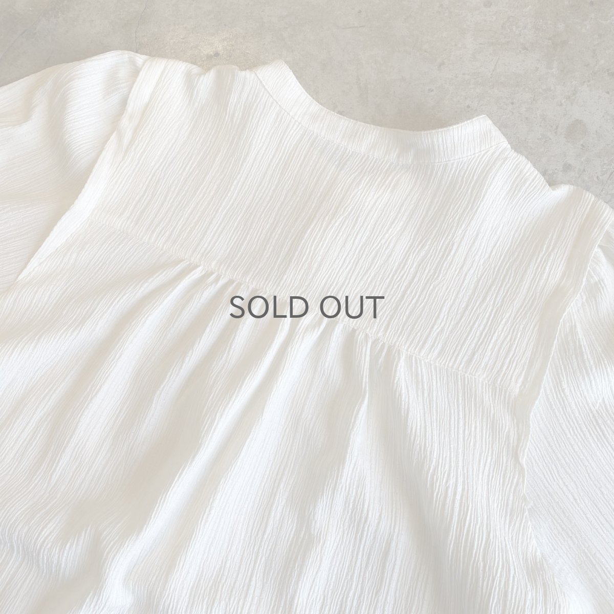 画像10: NO COLLAR VOLUME SLEEVE L/S SHEER BLOUSE / Ladies L (10)