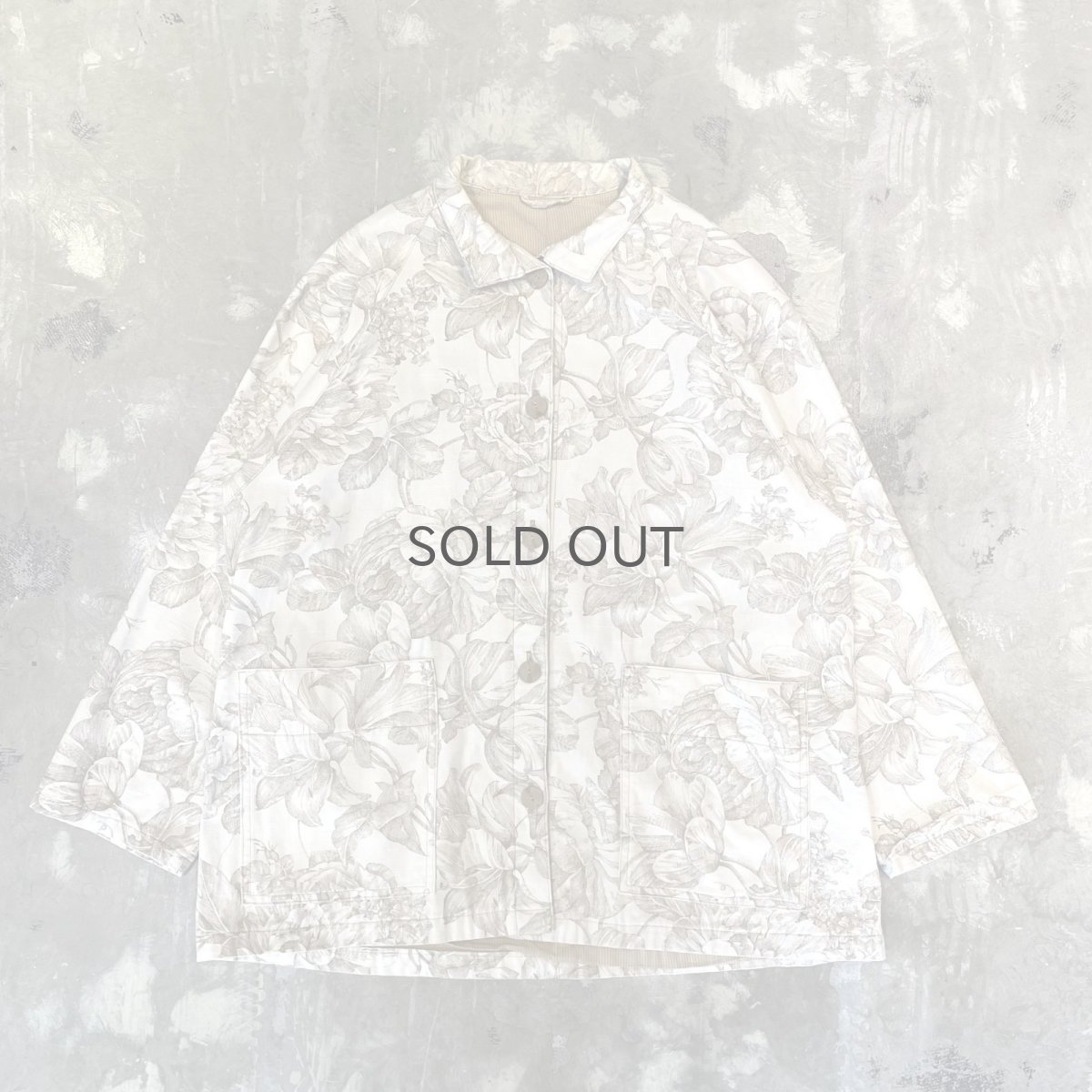 画像1: ALL OVER FLORAL PATTERN COTTON JACKET / Mens L (1)