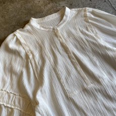 画像3: NO COLLAR VOLUME SLEEVE L/S SHEER BLOUSE / Ladies L (3)