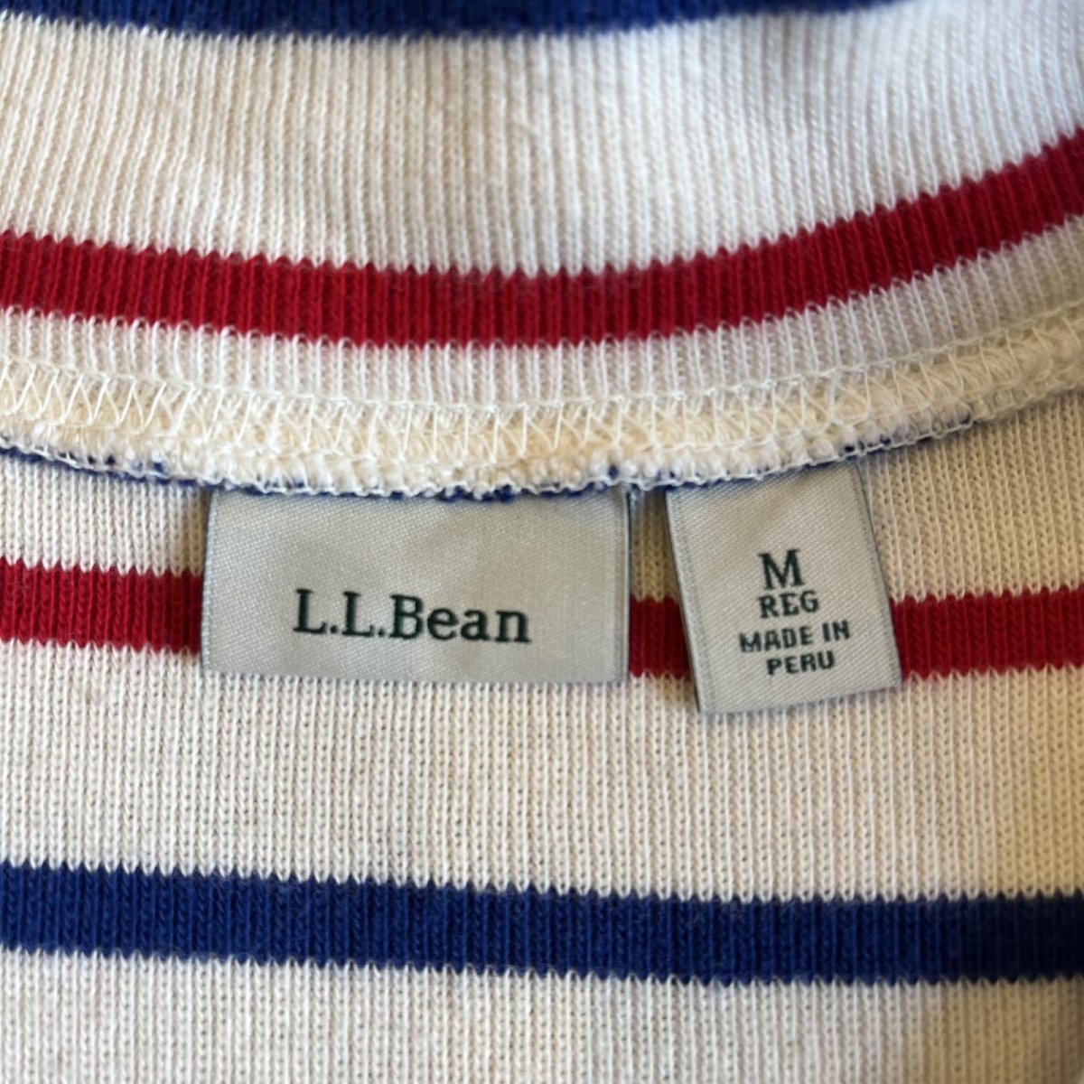 画像12: 【L.L.BEAN】2 COLOR BORDER PATTERN HALF ZIP DESIGN RIB L/S TOPS /  Ladies S~M(M) (12)