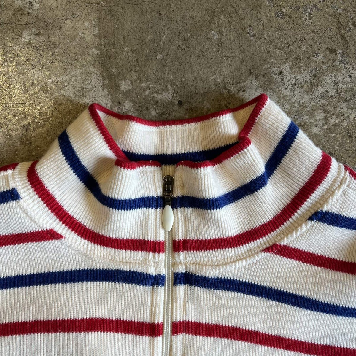 画像10: 【L.L.BEAN】2 COLOR BORDER PATTERN HALF ZIP DESIGN RIB L/S TOPS /  Ladies S~M(M) (10)
