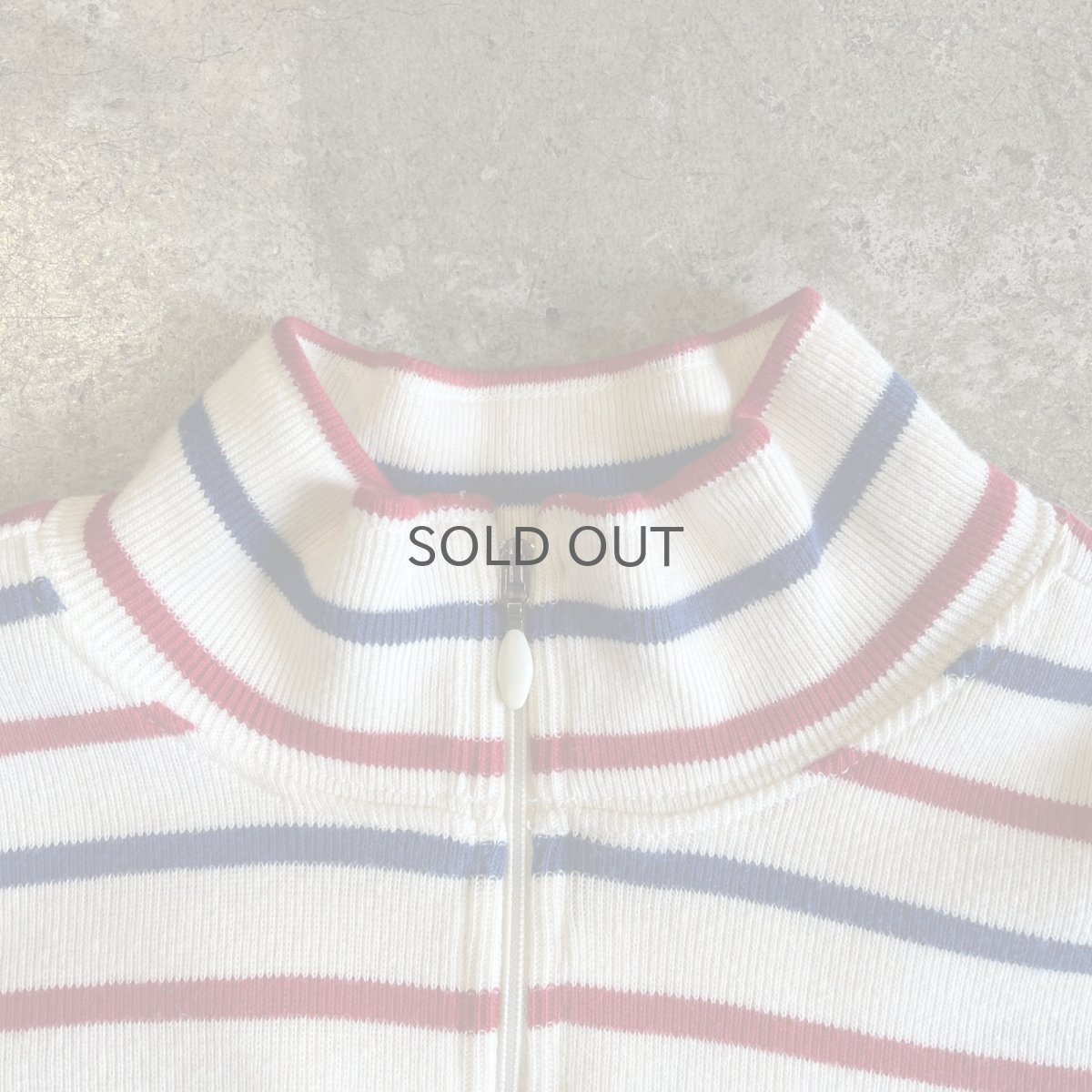 画像10: 【L.L.BEAN】2 COLOR BORDER PATTERN HALF ZIP DESIGN RIB L/S TOPS /  Ladies S~M(M) (10)