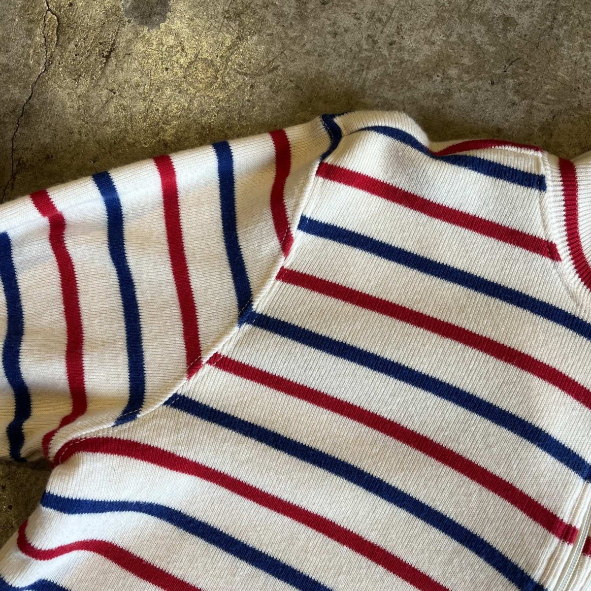 画像9: 【L.L.BEAN】2 COLOR BORDER PATTERN HALF ZIP DESIGN RIB L/S TOPS /  Ladies S~M(M) (9)