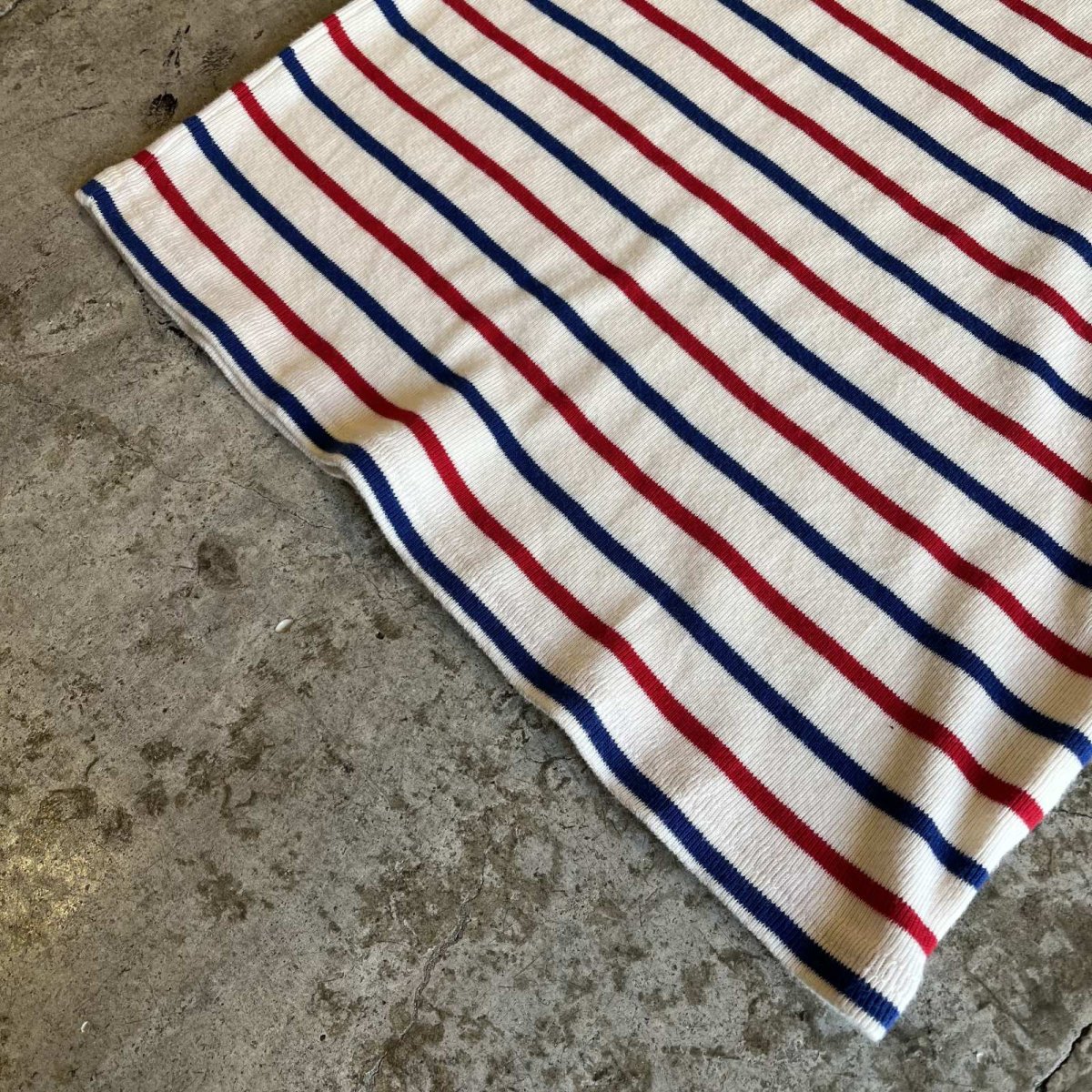 画像4: 【L.L.BEAN】2 COLOR BORDER PATTERN HALF ZIP DESIGN RIB L/S TOPS /  Ladies S~M(M) (4)