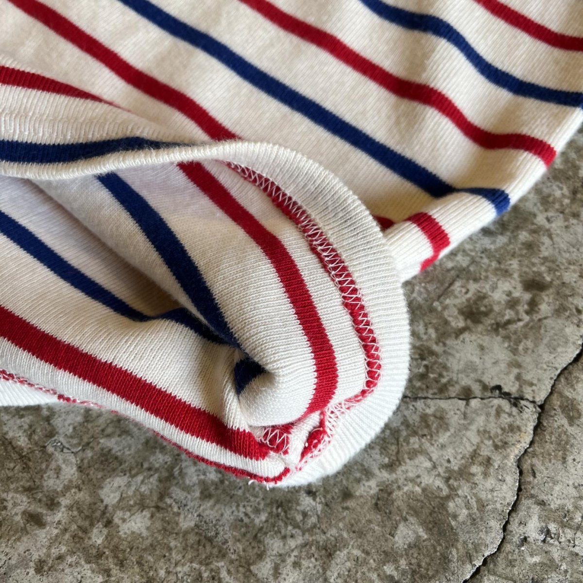 画像5: 【L.L.BEAN】2 COLOR BORDER PATTERN HALF ZIP DESIGN RIB L/S TOPS /  Ladies S~M(M) (5)