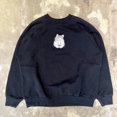 画像1: CAT EMBROIDERY RAGLAN SLEEVE SWEAT / Mens L (1)