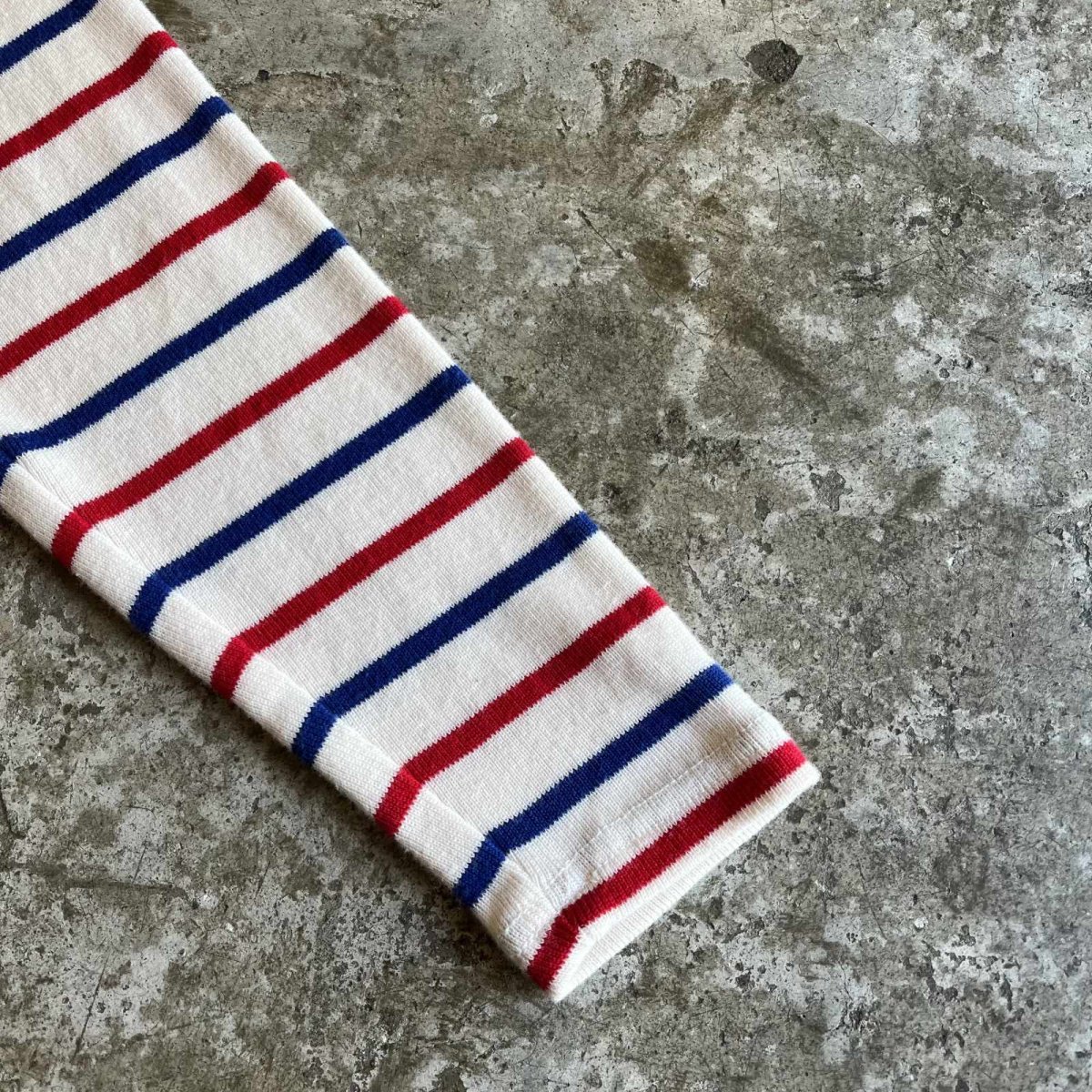 画像6: 【L.L.BEAN】2 COLOR BORDER PATTERN HALF ZIP DESIGN RIB L/S TOPS /  Ladies S~M(M) (6)