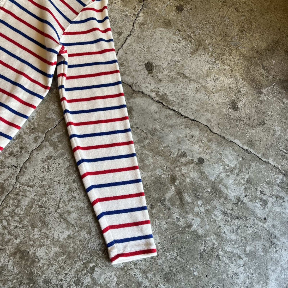 画像7: 【L.L.BEAN】2 COLOR BORDER PATTERN HALF ZIP DESIGN RIB L/S TOPS /  Ladies S~M(M) (7)