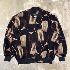 画像1: ALL OVER GRAPHIC PATTERN ZIP UP BLOUSON / Mens L (1)