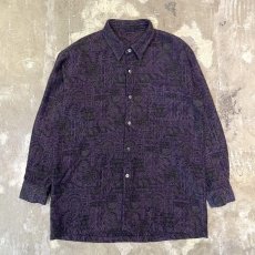 画像1: ALL OVER ARTISTIC PATTERN L/S SHIRT / Mens L (1)