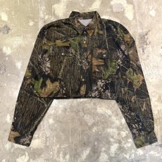 画像1: ALL OVER REAL TREE PATTERN SHORT LENGTH L/S SHIRT / Mens XL (1)