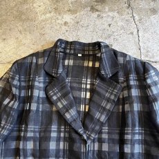 画像8: MONOCHROME COLOR CHECK ALL OVER PATTERN SHEER DESIGN JACKET / Ladies M(40) (8)