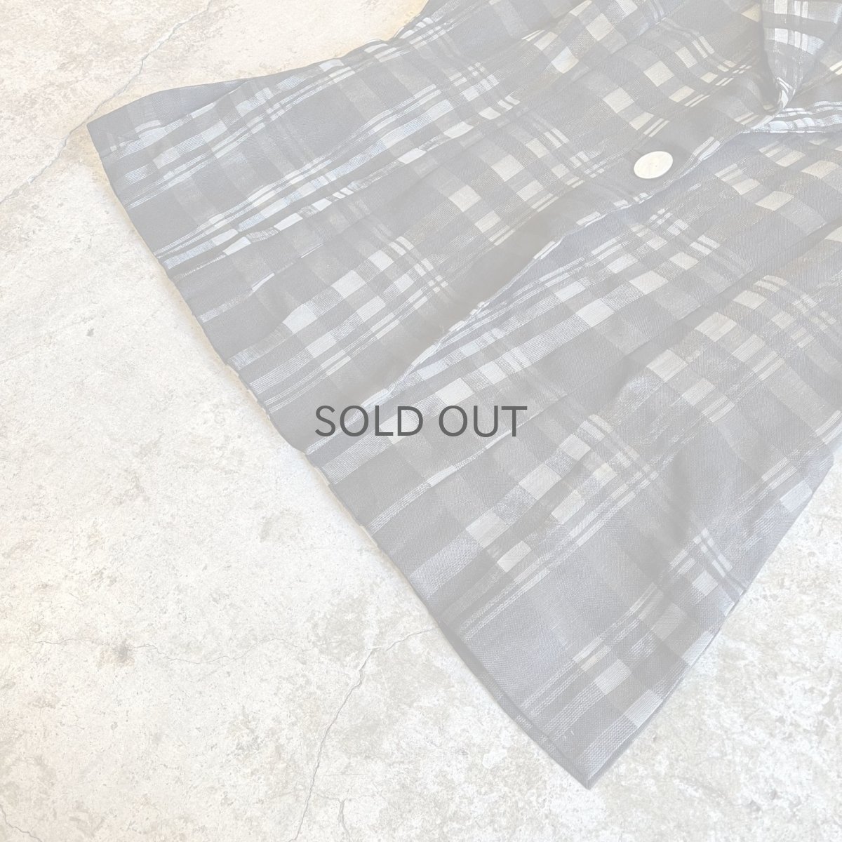 画像4: MONOCHROME COLOR CHECK ALL OVER PATTERN SHEER DESIGN JACKET / Ladies M(40) (4)