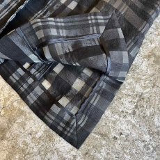 画像5: MONOCHROME COLOR CHECK ALL OVER PATTERN SHEER DESIGN JACKET / Ladies M(40) (5)