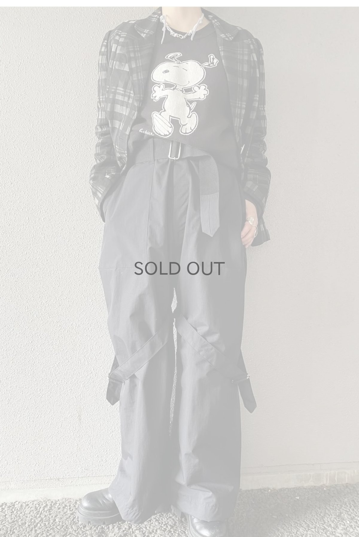 画像14: MONOCHROME COLOR CHECK ALL OVER PATTERN SHEER DESIGN JACKET / Ladies M(40) (14)