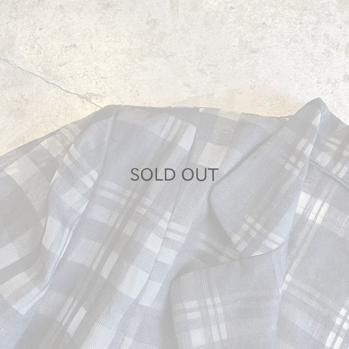 画像9: MONOCHROME COLOR CHECK ALL OVER PATTERN SHEER DESIGN JACKET / Ladies M(40) (9)