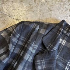 画像9: MONOCHROME COLOR CHECK ALL OVER PATTERN SHEER DESIGN JACKET / Ladies M(40) (9)