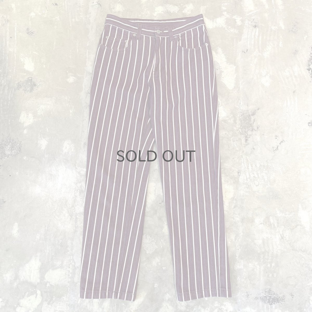 画像1: STRIPE PATTERN STRAIGHT SILHOUETTE COTTON PANTS / W31 (1)