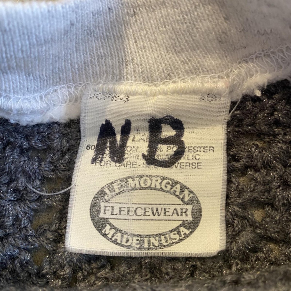 画像11: KNIT COLLAR DESIGN SHORT L/S SWEAT / Ladies L(M) / MADE IN USA (11)