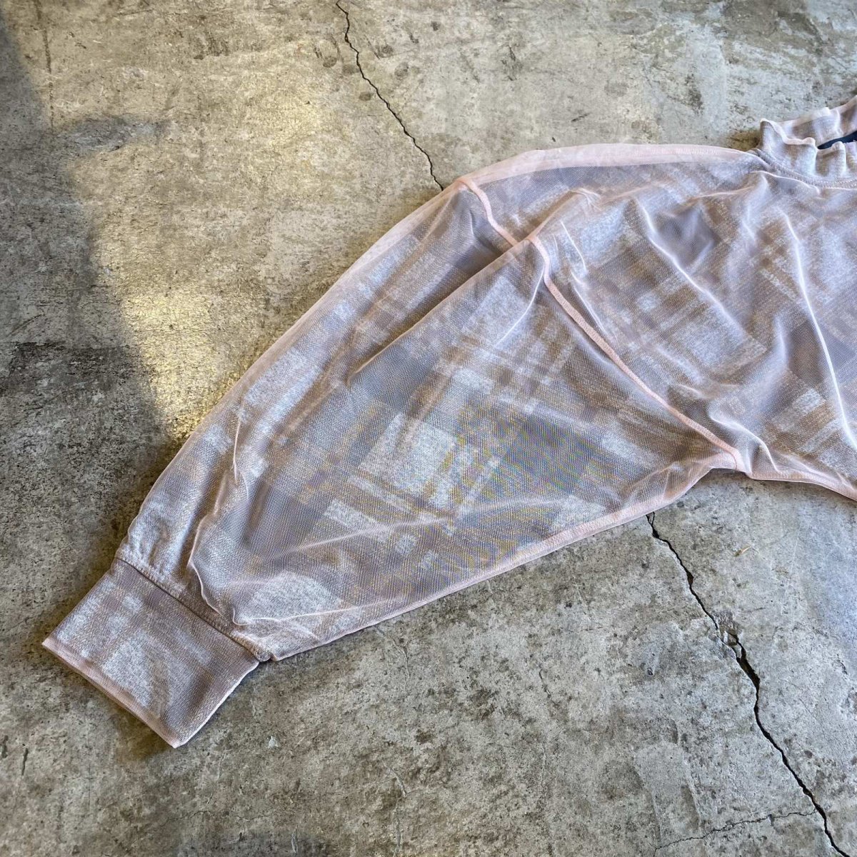 画像5: U.K DESIGNERS LAYERED DESIGN VOLUME SLEEVE TULLE SHEER L/S TOPS / Ladies S(M) (5)