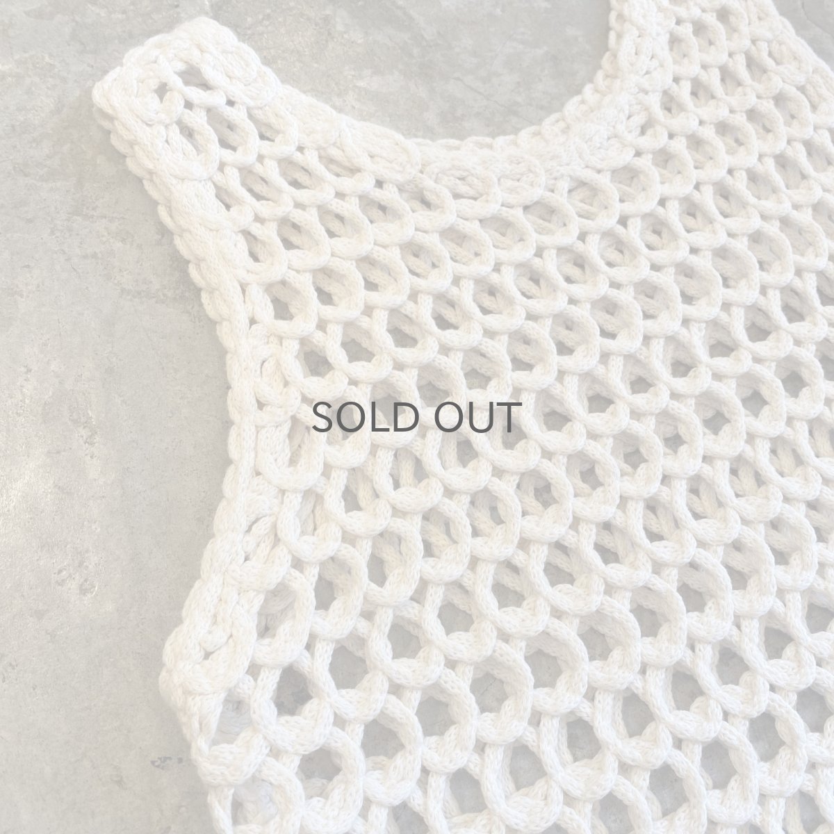 画像5: IVORY COLOR DESIGN PATTERN CROCHET VEST / Ladies M (5)