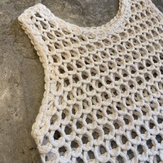 画像5: IVORY COLOR DESIGN PATTERN CROCHET VEST / Ladies M (5)