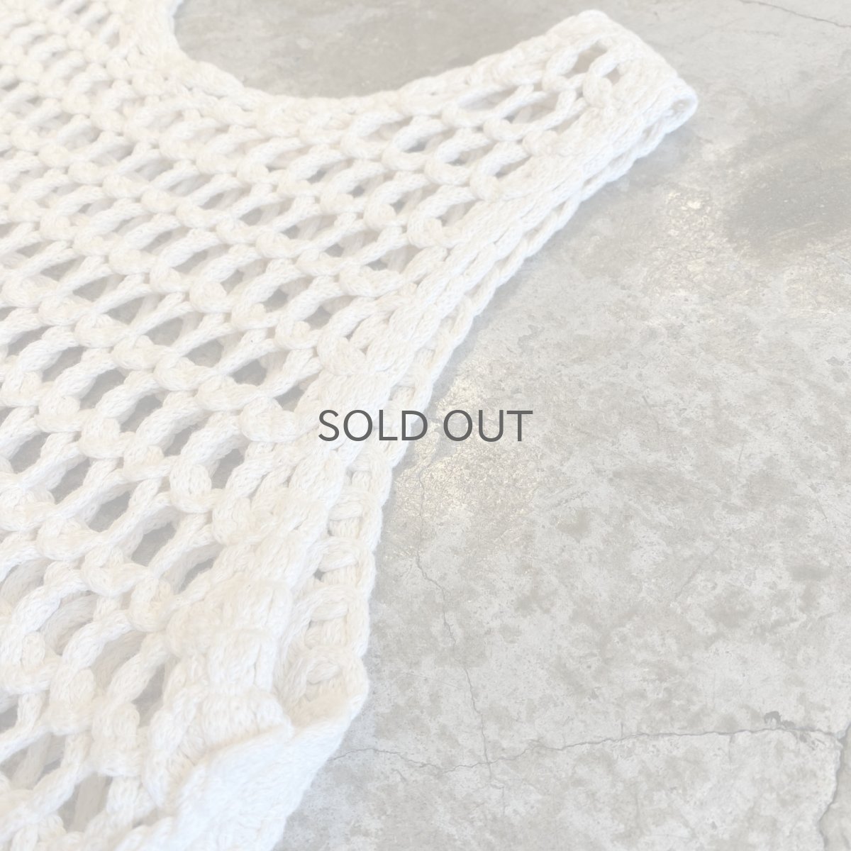 画像8: IVORY COLOR DESIGN PATTERN CROCHET VEST / Ladies M (8)