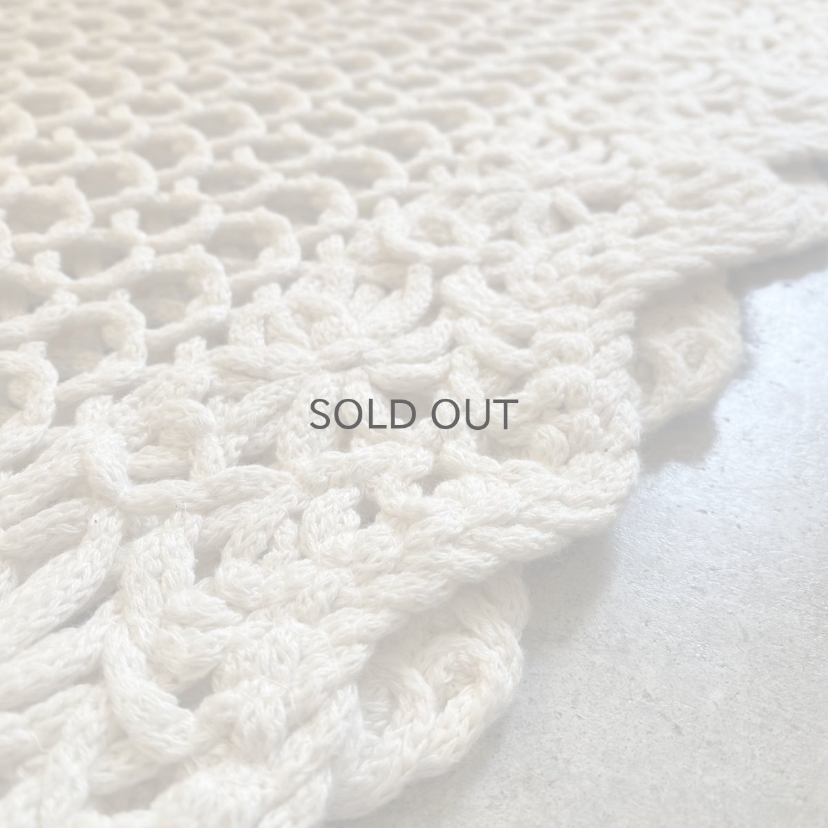 画像10: IVORY COLOR DESIGN PATTERN CROCHET VEST / Ladies M (10)