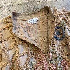 画像7: EMBOSS FLOWER ART ALL OVER PATTERN ZIP UP JACKET / Ladies XL(L) (7)