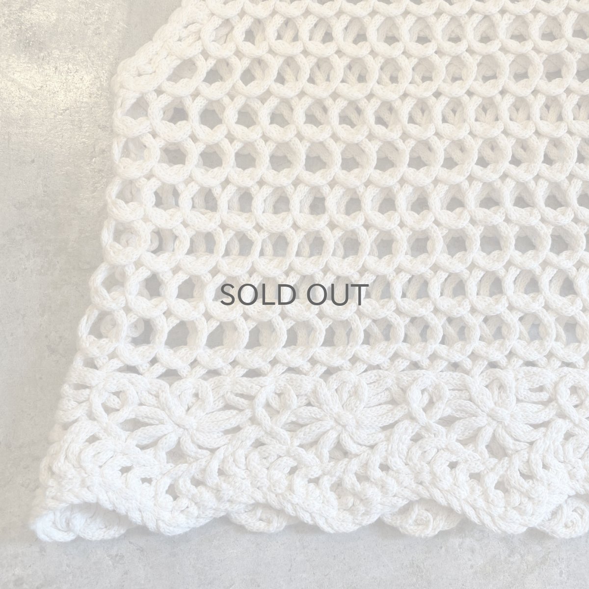 画像6: IVORY COLOR DESIGN PATTERN CROCHET VEST / Ladies M (6)