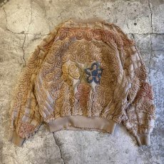 画像2: EMBOSS FLOWER ART ALL OVER PATTERN ZIP UP JACKET / Ladies XL(L) (2)