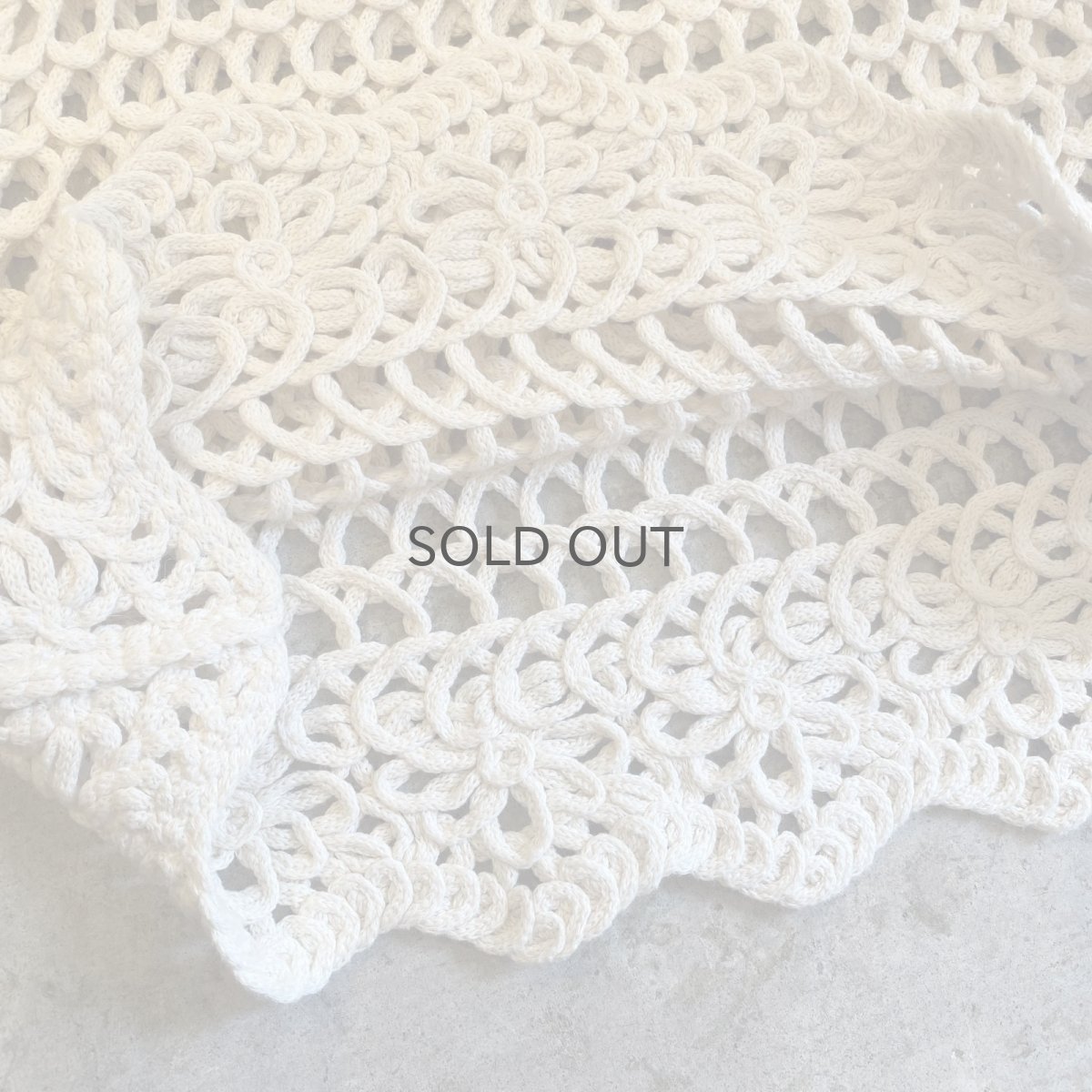 画像7: IVORY COLOR DESIGN PATTERN CROCHET VEST / Ladies M (7)