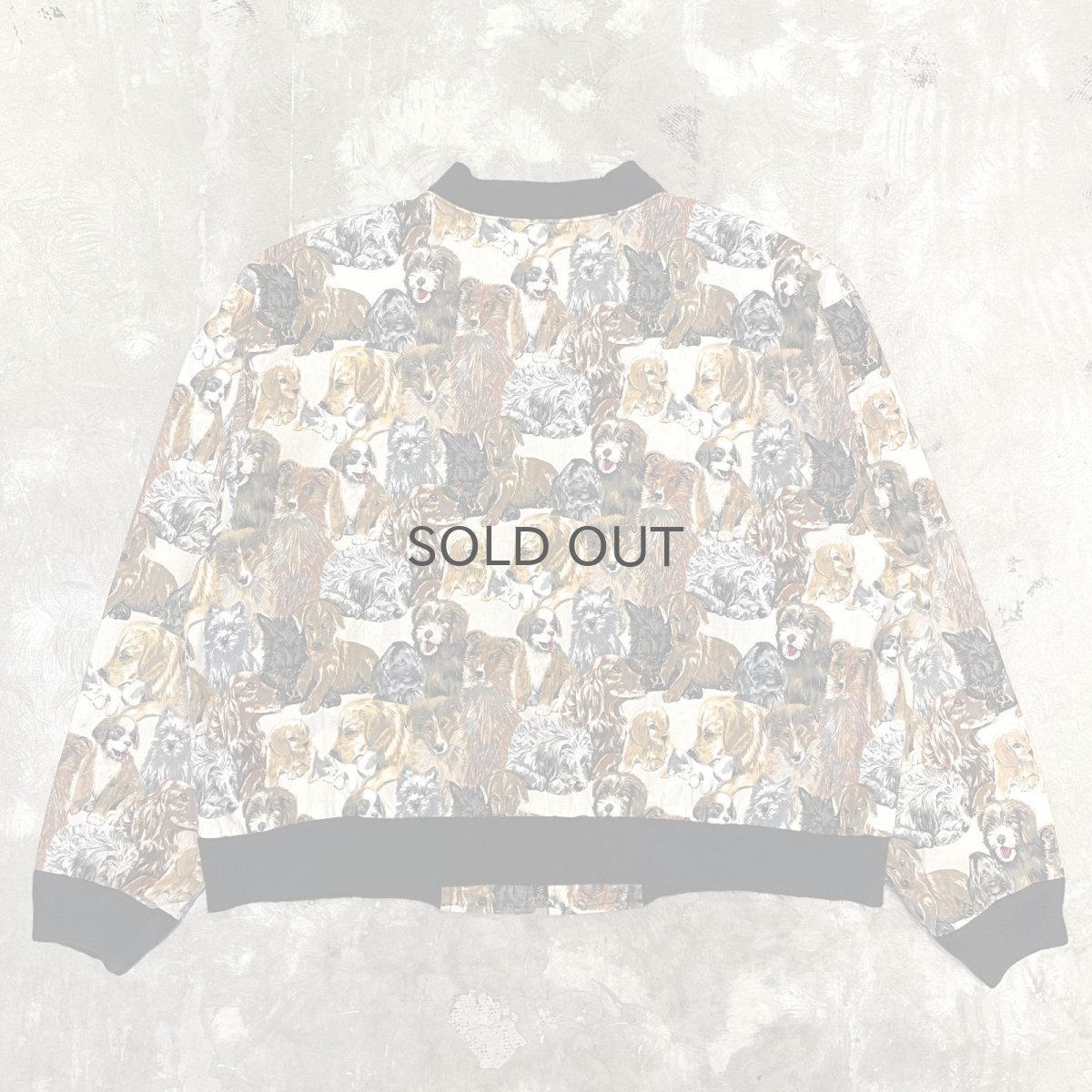 画像2: 80~90's ALL OVER DOGS GRAPHIC PATTERN ZIP UP JACKET / Mens XL / MADE IN USA (2)