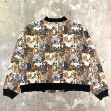画像2: 80~90's ALL OVER DOGS GRAPHIC PATTERN ZIP UP JACKET / Mens XL / MADE IN USA (2)