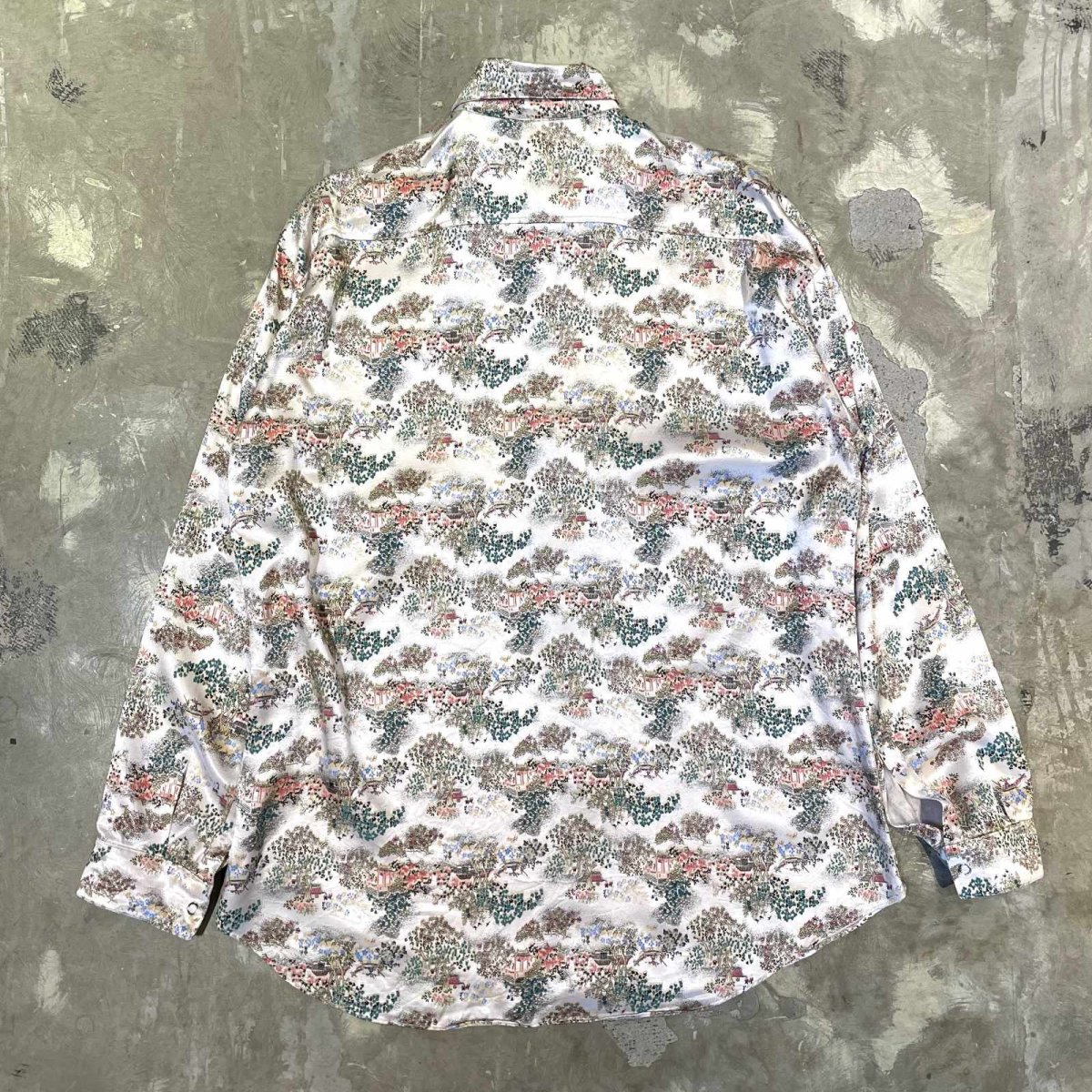 画像2: ALL OVER CHINA PATTERN SNAP BUTTON L/S SHIRT / Mens L (2)