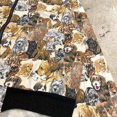 画像6: 80~90's ALL OVER DOGS GRAPHIC PATTERN ZIP UP JACKET / Mens XL / MADE IN USA (6)