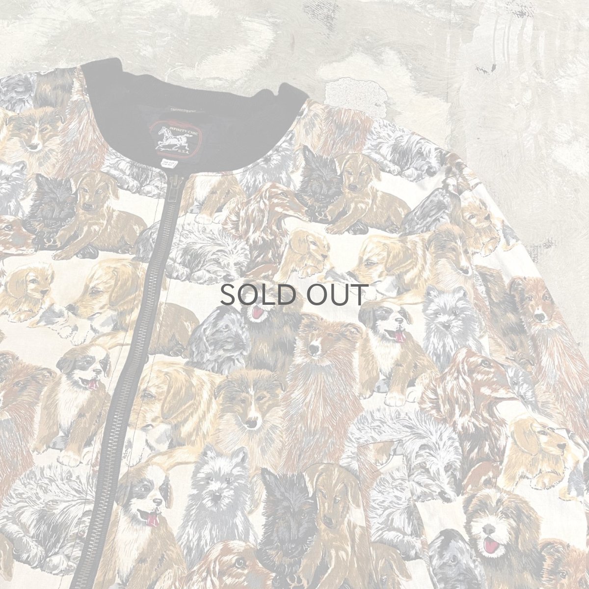 画像4: 80~90's ALL OVER DOGS GRAPHIC PATTERN ZIP UP JACKET / Mens XL / MADE IN USA (4)