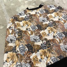 画像9: 80~90's ALL OVER DOGS GRAPHIC PATTERN ZIP UP JACKET / Mens XL / MADE IN USA (9)