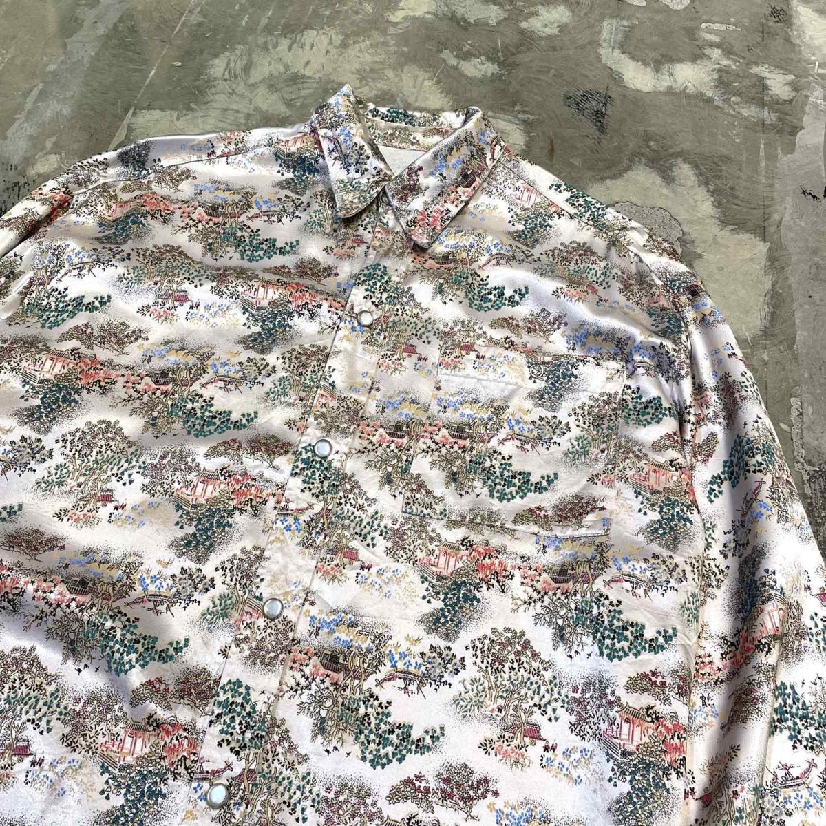 画像4: ALL OVER CHINA PATTERN SNAP BUTTON L/S SHIRT / Mens L (4)