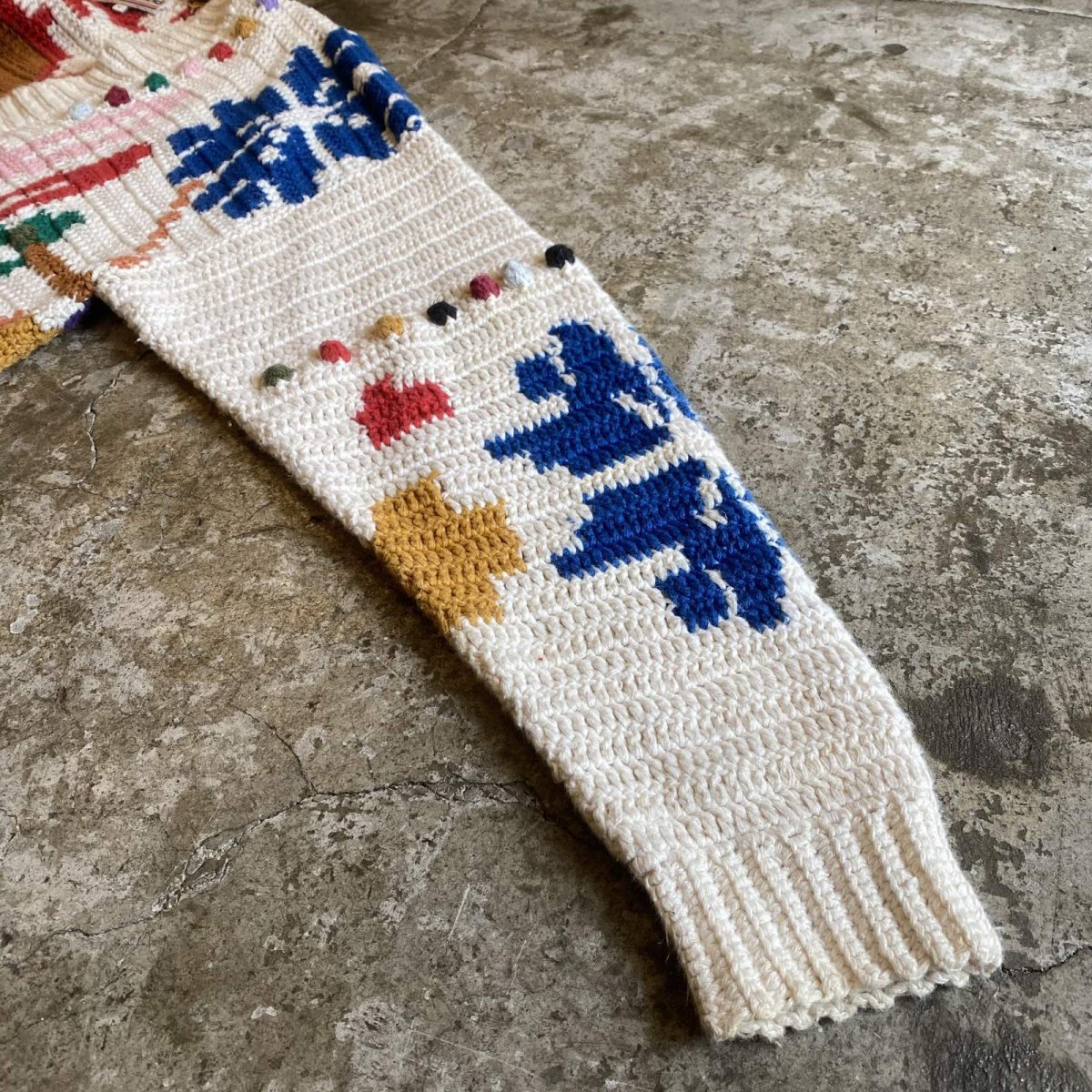 画像9: COLOR ALL OVER PATTERN COTTON KNIT CARDIGAN / Ladies M(L) (9)