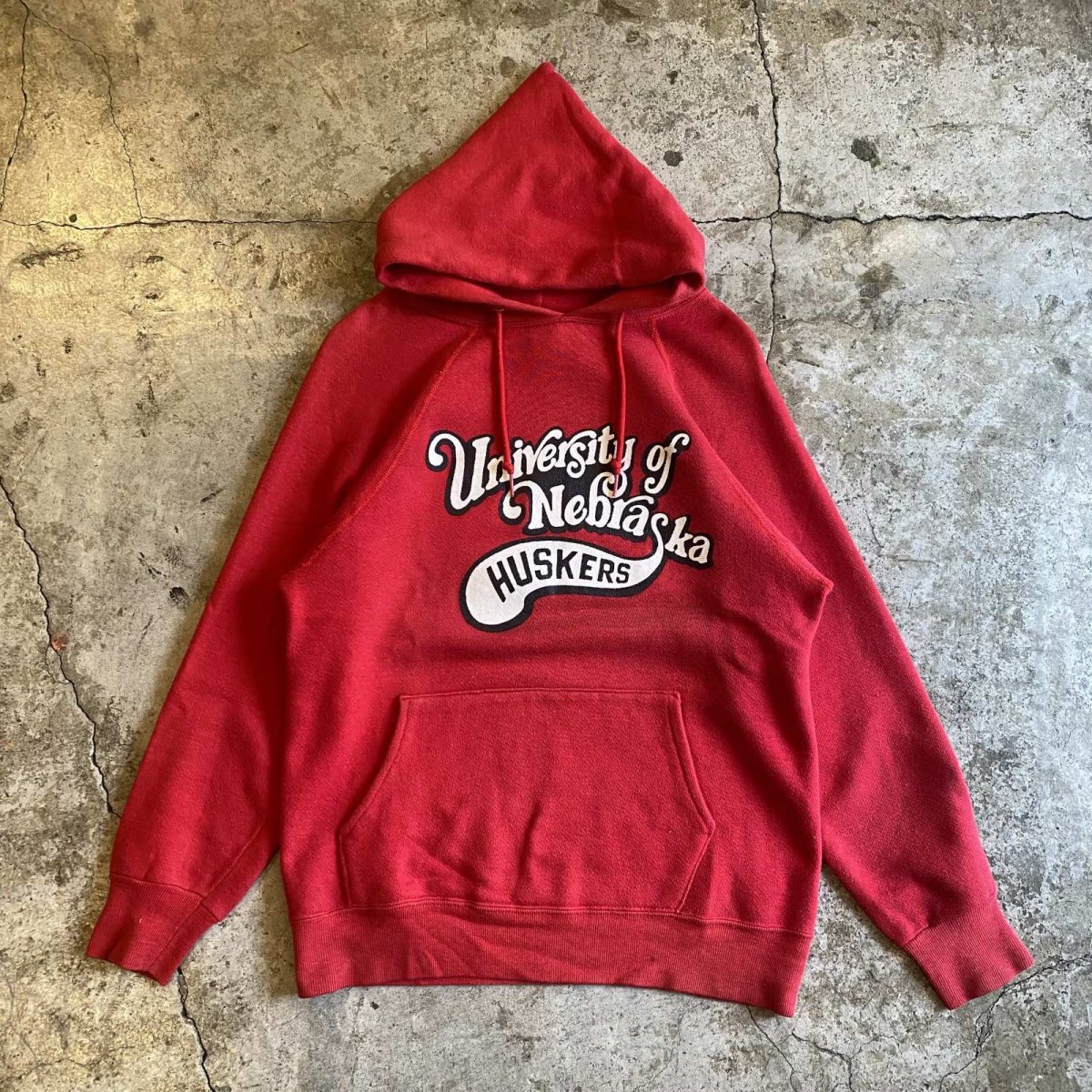 画像1: 70's "CHAMPION" PRINTED DESIGN RED COLOR SWEAT HOODIE / Ladies S(M) (1)