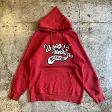 画像1: 70's "CHAMPION" PRINTED DESIGN RED COLOR SWEAT HOODIE / Ladies S(M) (1)