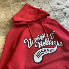 画像3: 70's "CHAMPION" PRINTED DESIGN RED COLOR SWEAT HOODIE / Ladies S(M) (3)