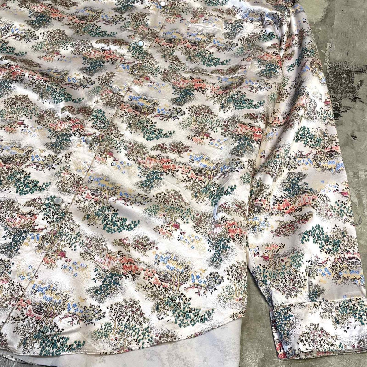 画像6: ALL OVER CHINA PATTERN SNAP BUTTON L/S SHIRT / Mens L (6)
