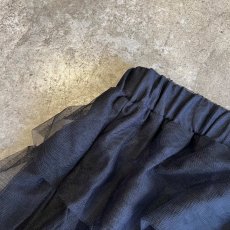 画像10: BLACK COLOR TIERED DESIGN LONG SKIRT / W25~W33 (10)
