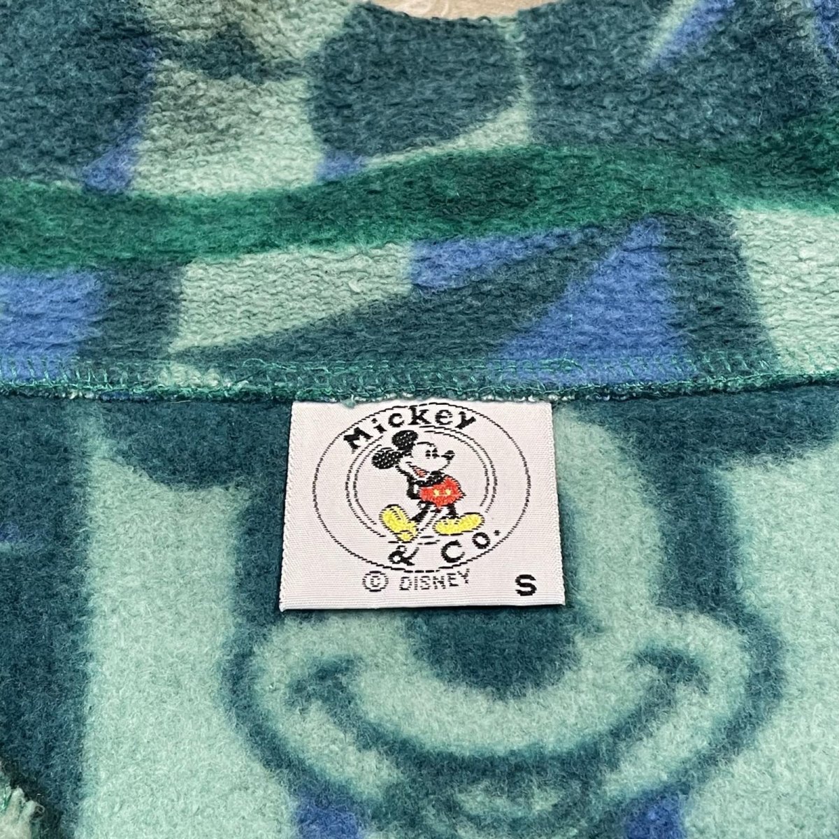 画像10: "MICKEY MOUSE" MULTI GRAPHIC PATTERN HALF ZIP FLEECE / Mens S(L) (10)