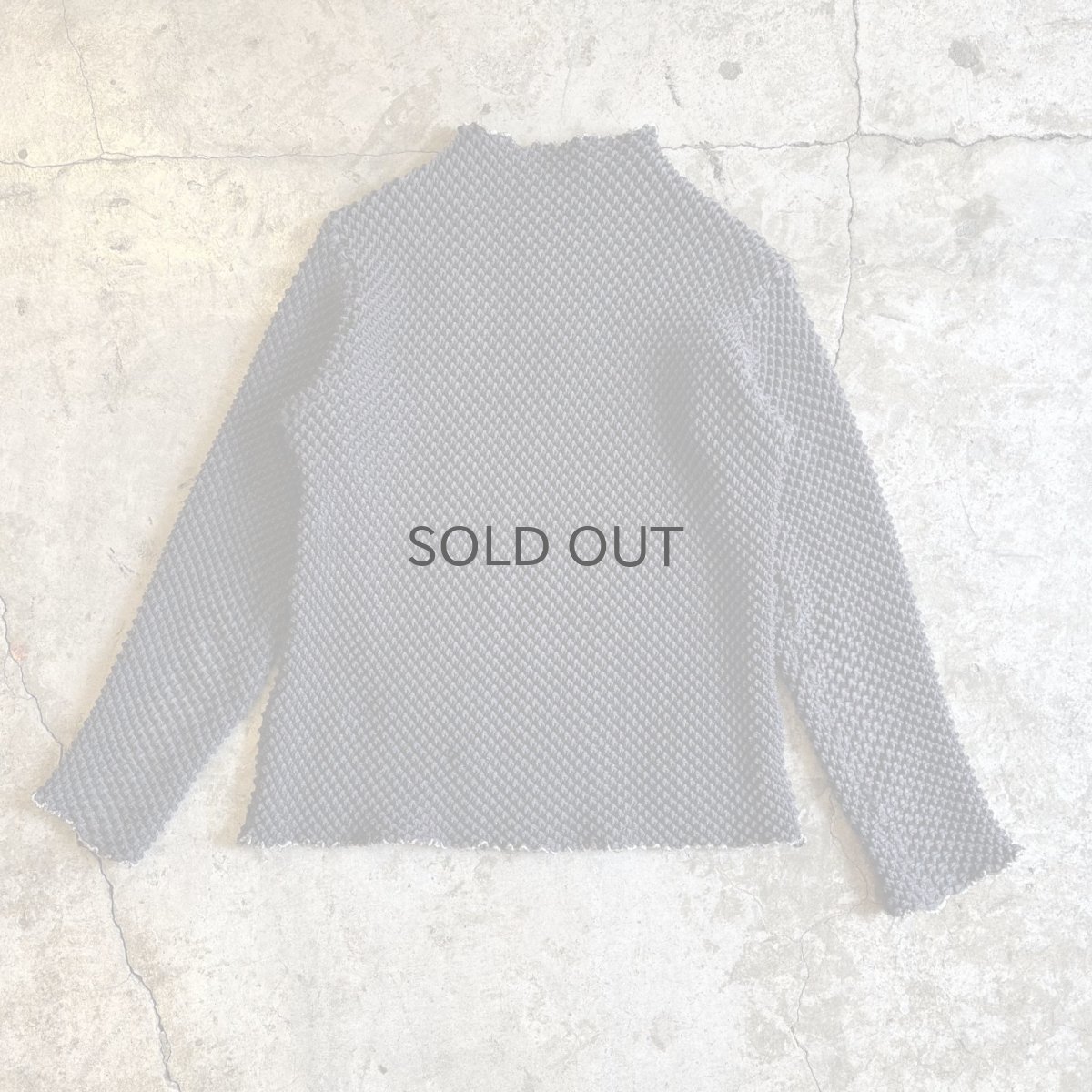 画像1: POINT STITCH DESIGN POPCORN CHECKER PATTERN L/S TOPS / Ladies S~M (1)