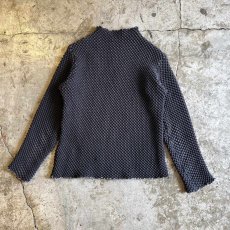 画像1: POINT STITCH DESIGN POPCORN CHECKER PATTERN L/S TOPS / Ladies S~M (1)