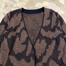 画像10: BICOLOR ALL OVER ARTISTIC PATTERN CARDIGAN / Mens M (10)